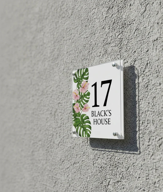 Acrylic family name plate huisnummer deurbordjes.