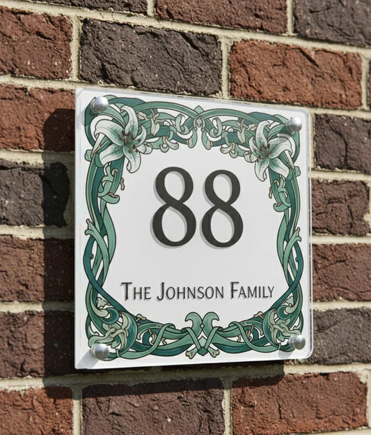 Huisnummerborden family naam borden number plate.